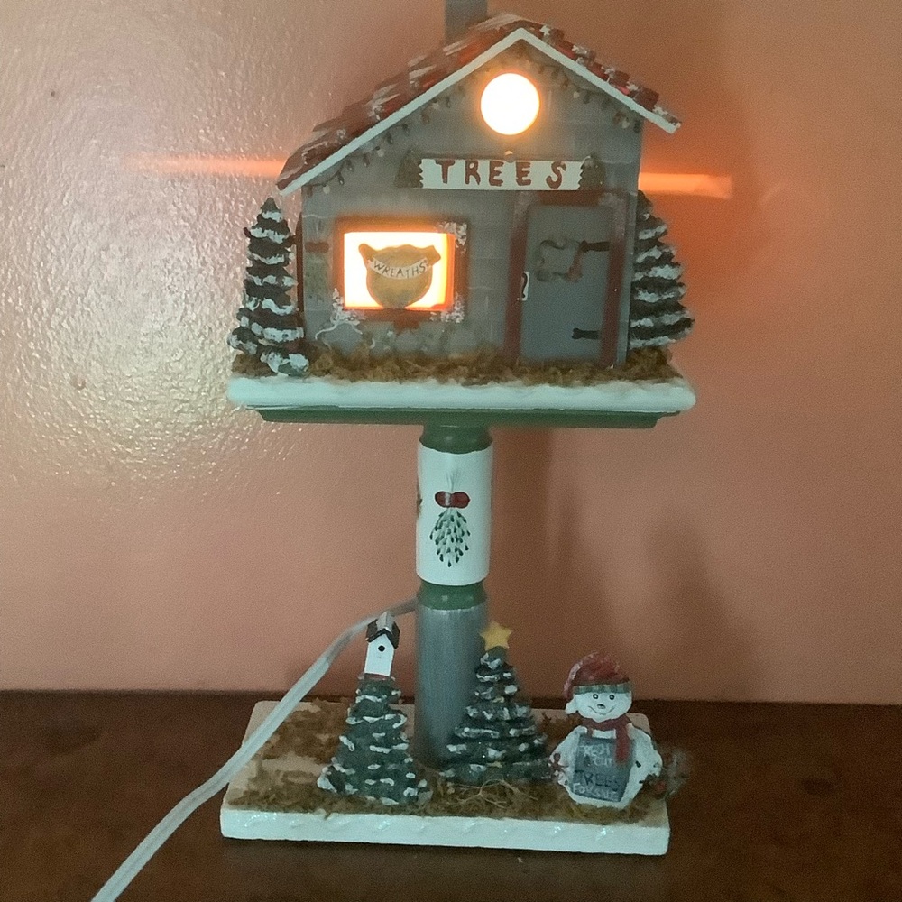 Kathy Hatch Collection Snowman Christmas Light  Up Wooden House Y2K